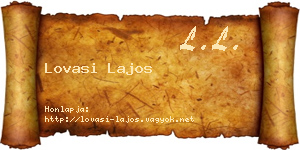 Lovasi Lajos névjegykártya